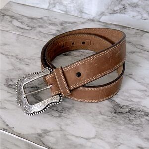 3D Belts | women’s size 34 genuine leather western equestrian belt silver buckle